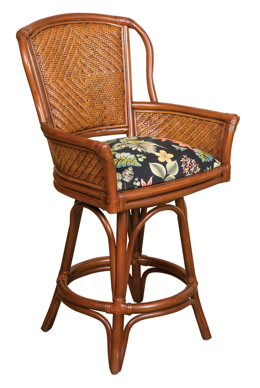 Alexander & Sheridan Seaside Rattan Indoor 24" Barstool