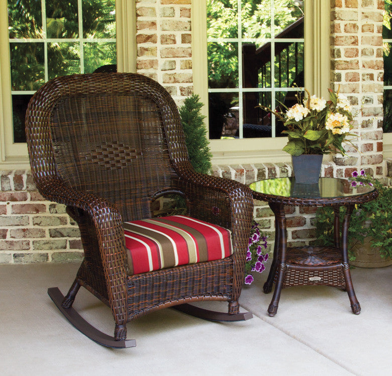 Tortuga Outdoor Sea Pines Resin Wicker  Rocker with Side Table Set
