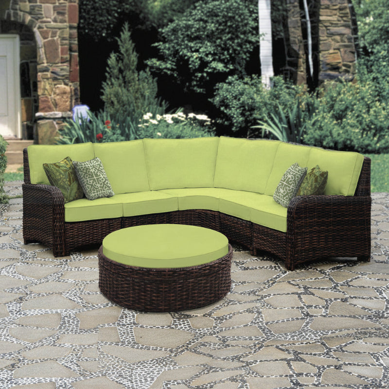 South Sea Rattan Saint Tropez Wicker Outdoor 5-Person Sectional Set