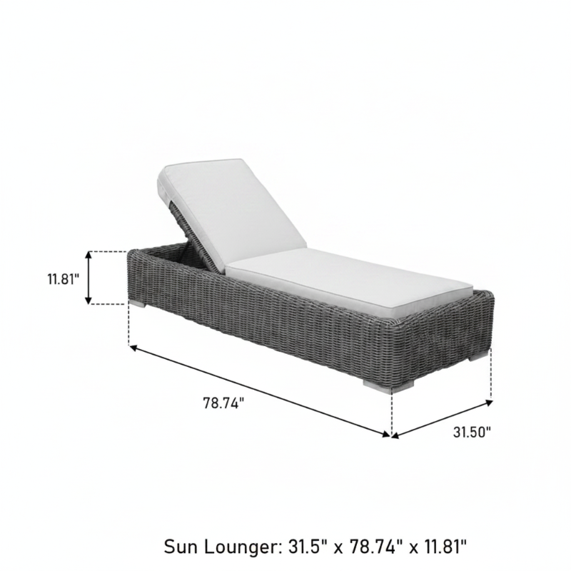 OUTSY Anna Wicker Aluminum Outdoor Sun Lounger