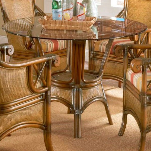 South Sea Rattan Pacifica Indoor Wicker Dining Table With Size Options (Chairs Not Included)