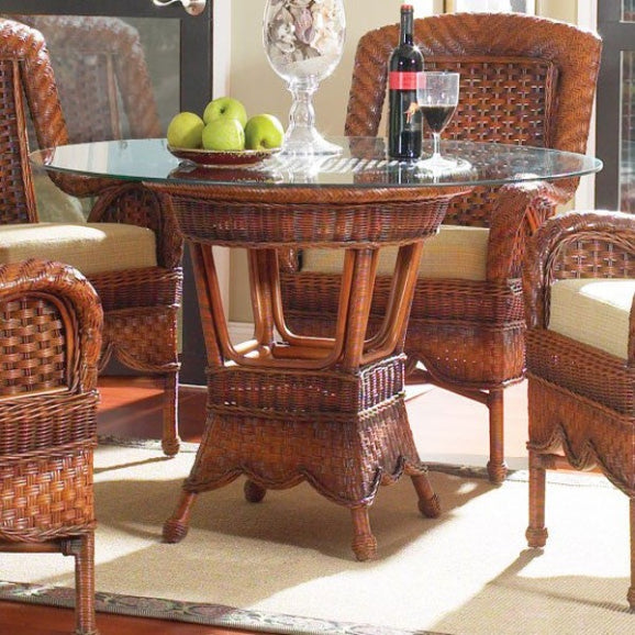 South Sea Rattan Autumn Morning Indoor Wicker Dining Table With Size Options (Chairs Not Included)