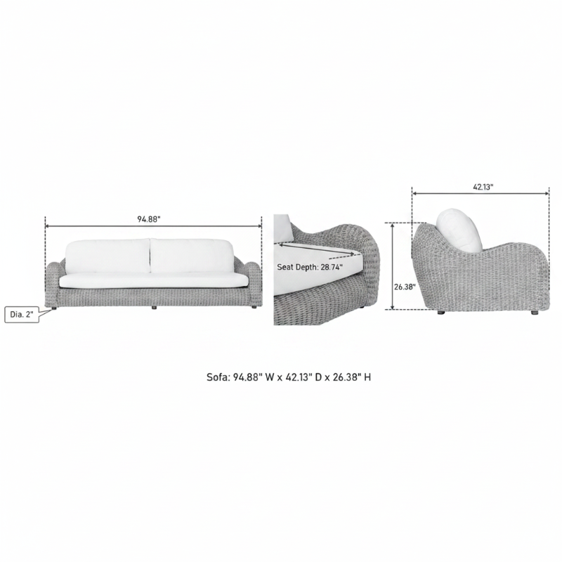 Katalina sofa dimensions