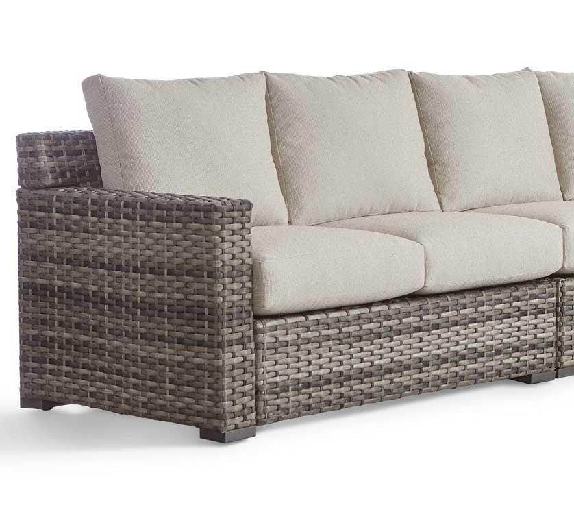 South Sea Rattan New Java Resin Wicker Outdoor Left Arm Facing Sectional Loveseat