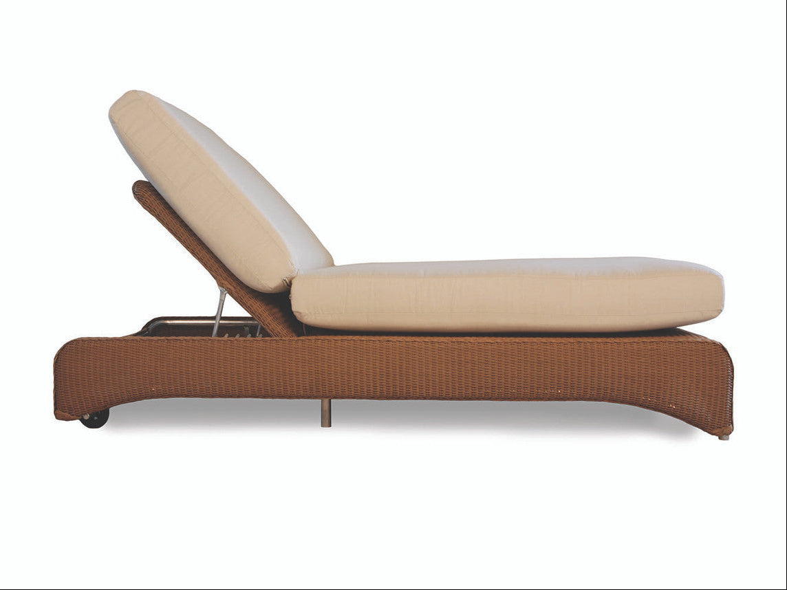 Lloyd Flanders Loom Wicker Outdoor Double Chaise Lounge