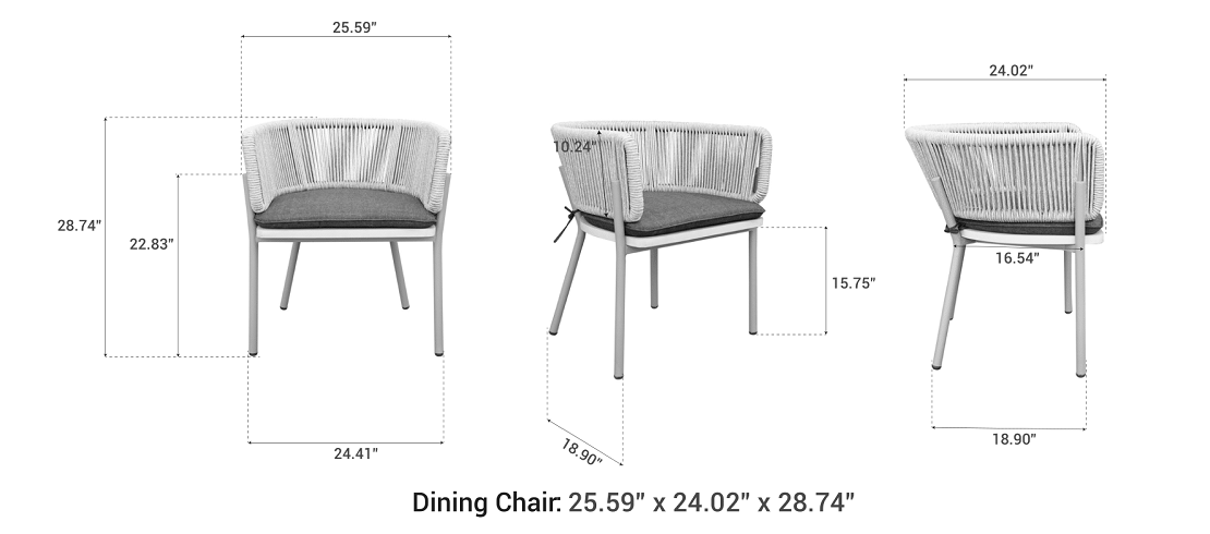 OUTSY Melina dining chair dimensions