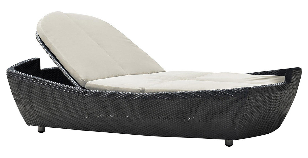 Panama Jack Onyx Double Folding Chaise Lounger with Cushions