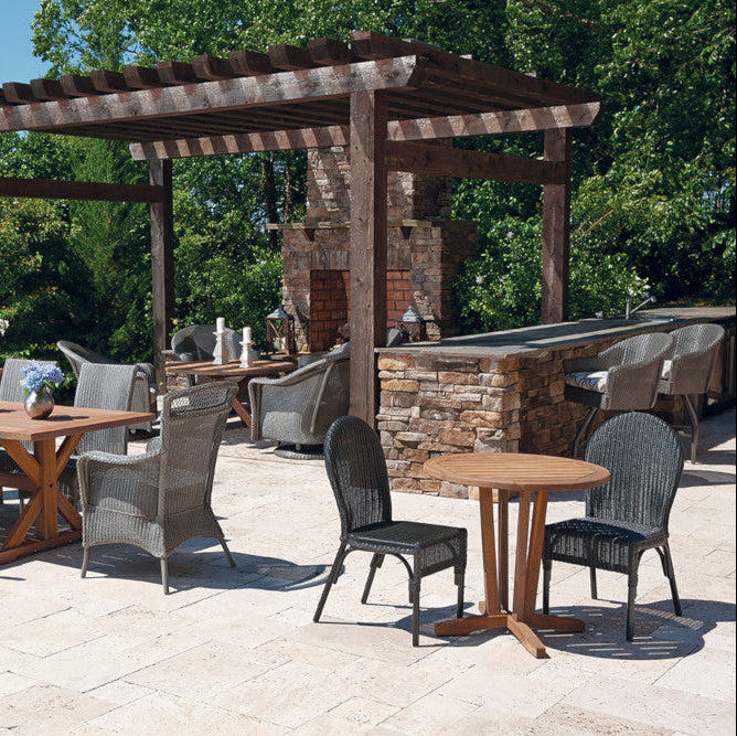 Lloyd Flanders Teak Outdoor 30" Round Bistro Dining Table
