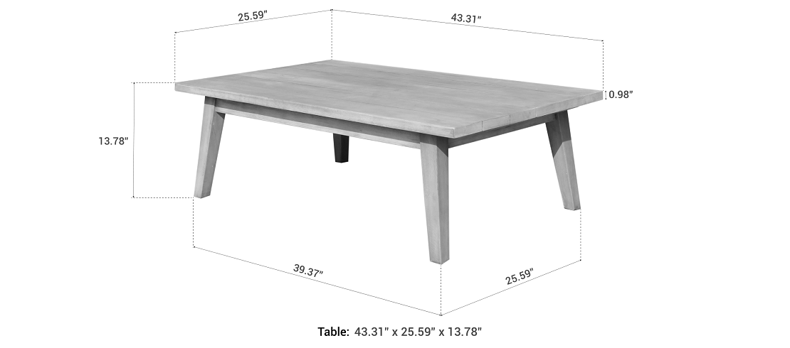 OUTSY Solana table dimensions